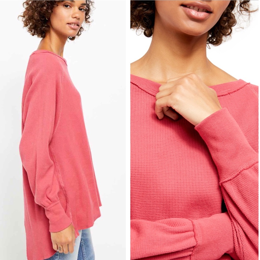 NWT Free People Amelia Waffle Knit Thermal Tunic - Picture 2 of 5
